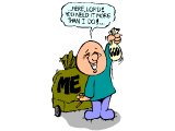 `Here Lord! You need it more than I do` - keeping most of his money to himself.